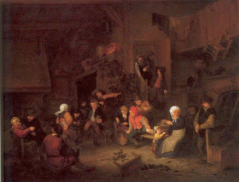 Ostade, Adriaen van Villagers Merrymaking at an Inn